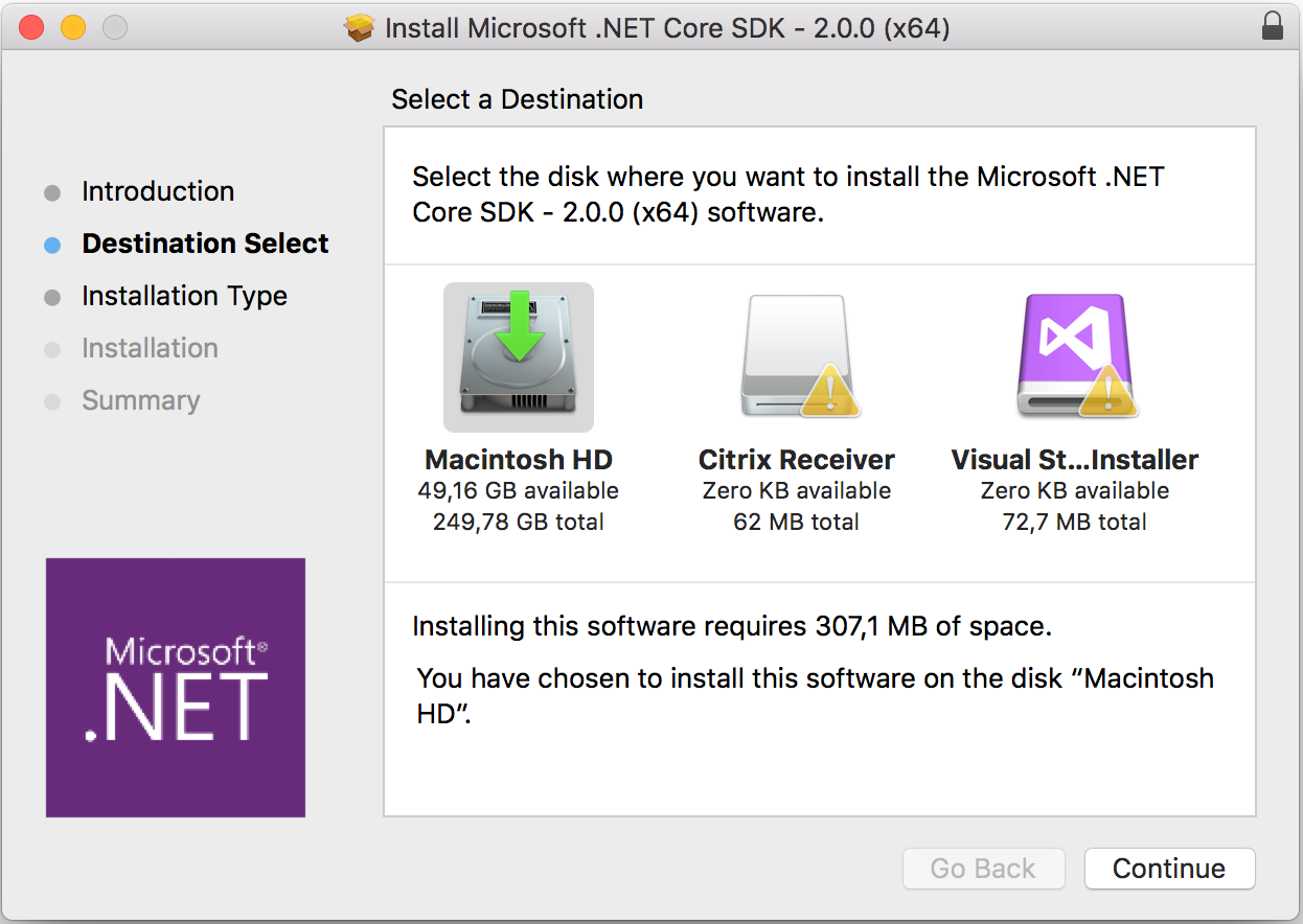 visual studio for mac hard drive space