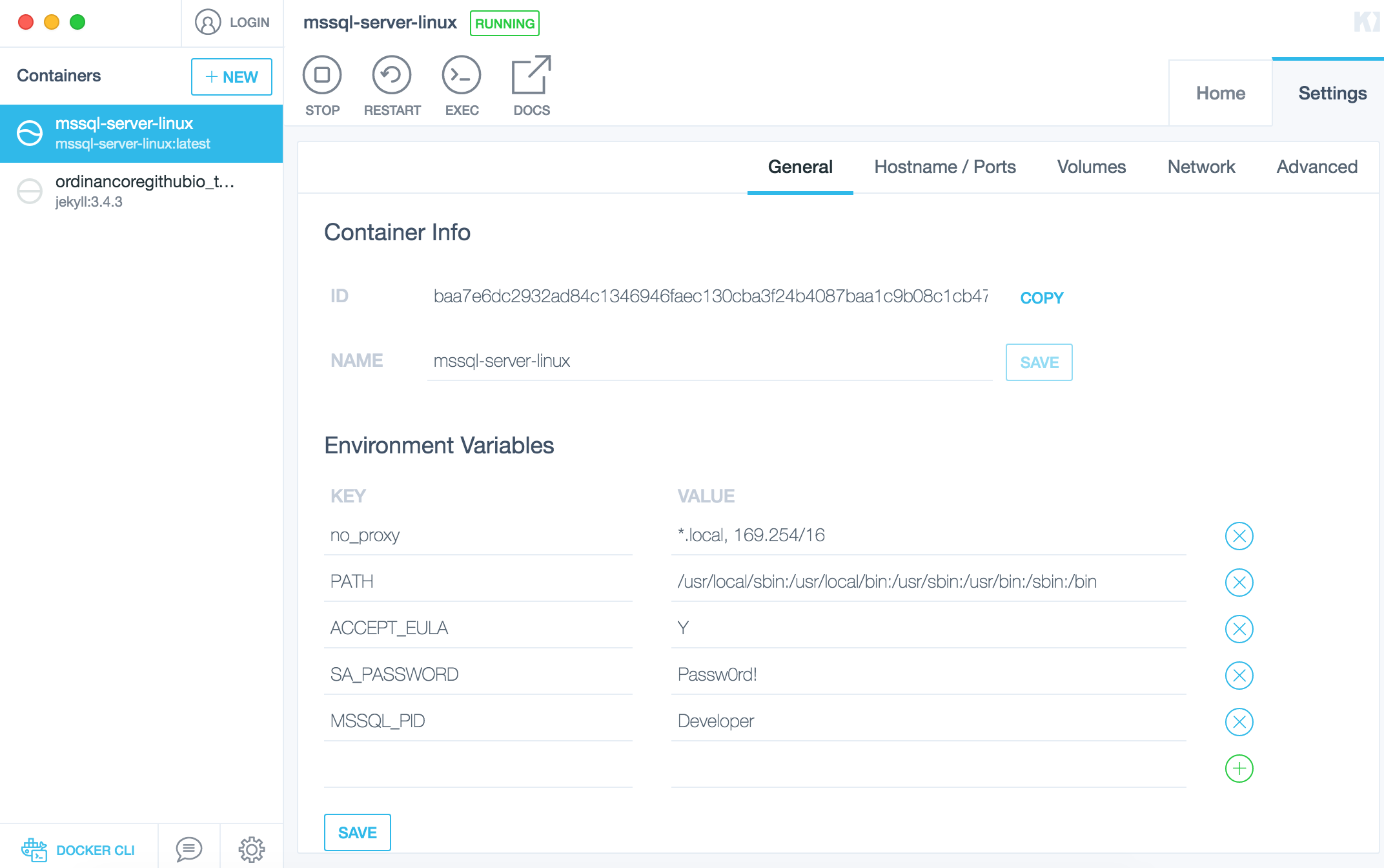 Setting environment variables