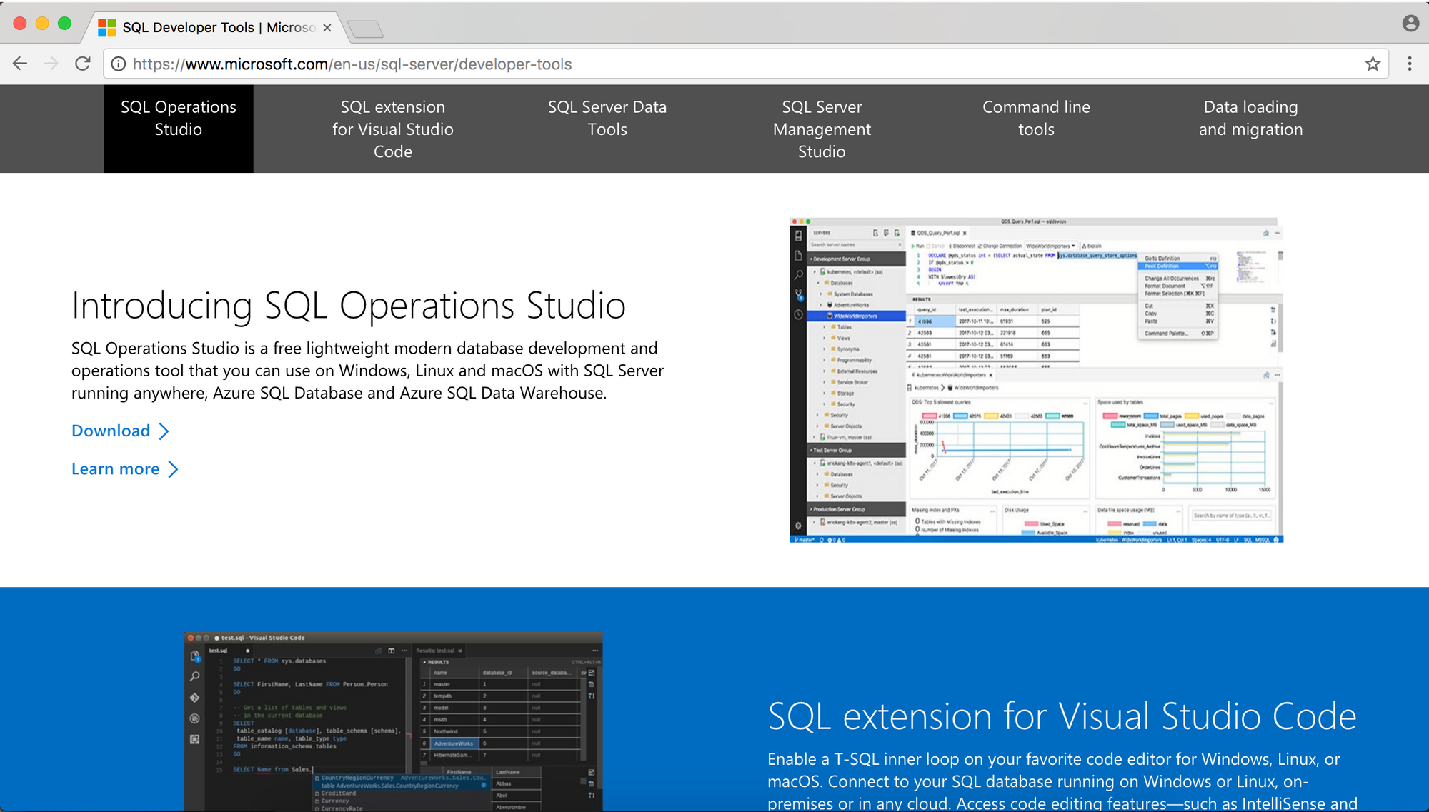 sql operations studio for mac